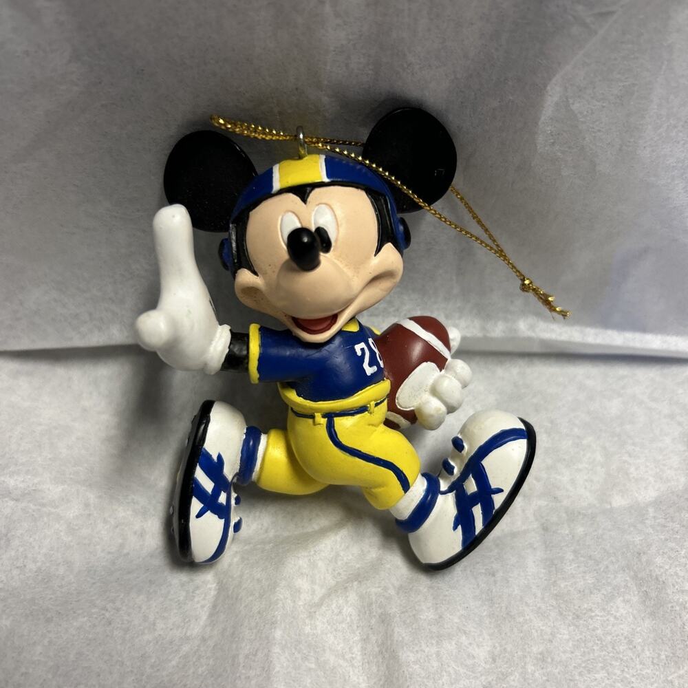 Disney Mickey Mouse Football Player Number 28 On Jersey Ornament 3" x 2.5"